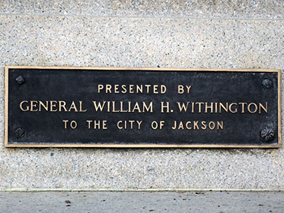 Jackson's Civil War monument presented by Gen. Wm. Withington. Photo ©2014 Look Around You Ventures, LLC.